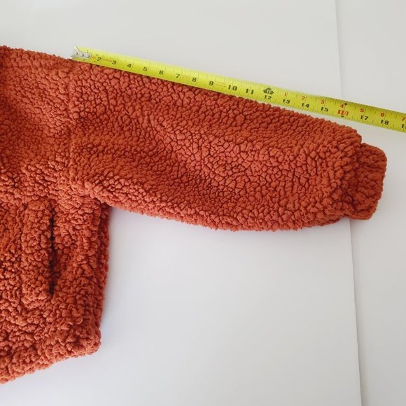 UO ME JANE Burnt Orange Fleece Teddy Bomber Jacket - Picture 10 of 10